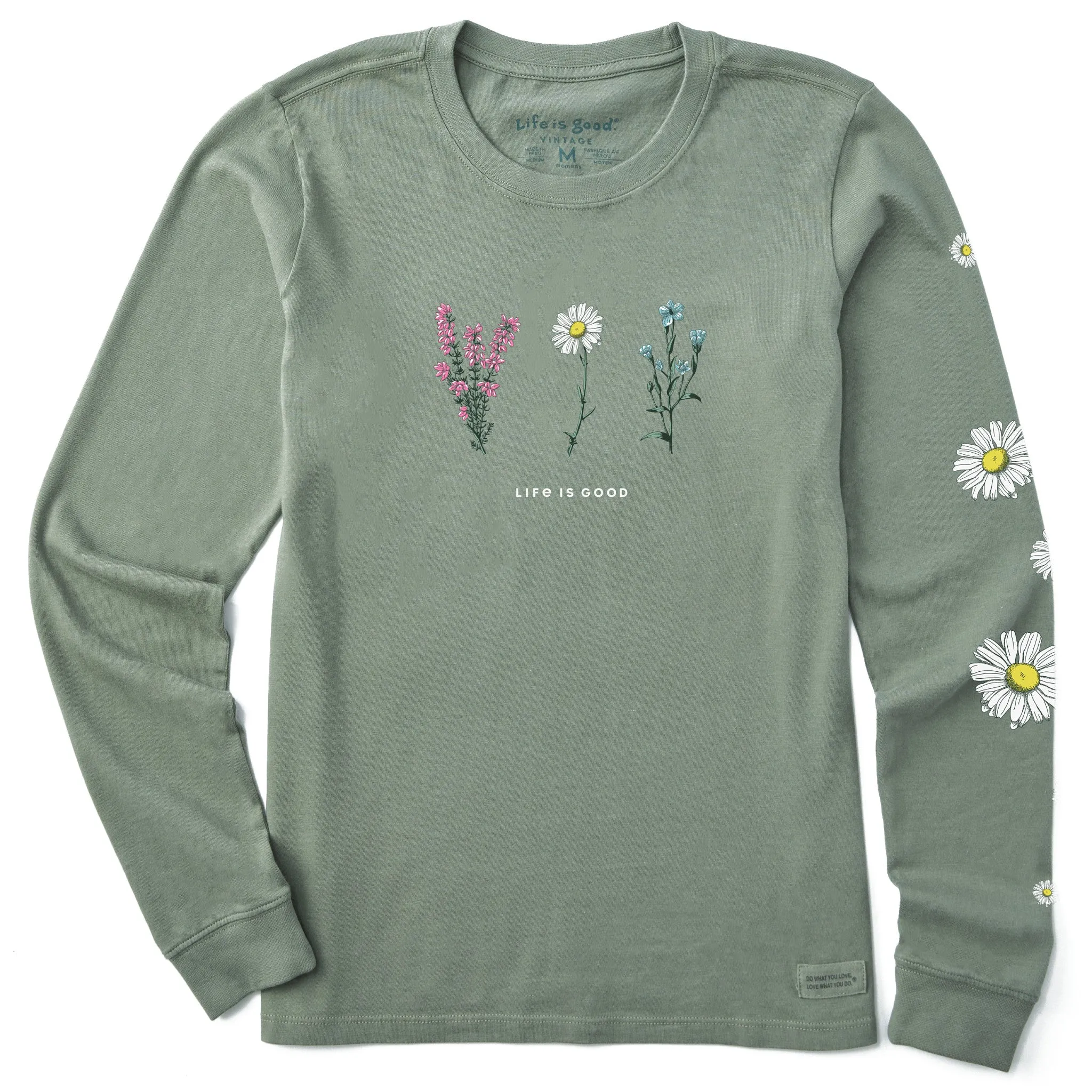 Women's Detailed Wildflowers Long Sleeve Crusher Tee Life is Good