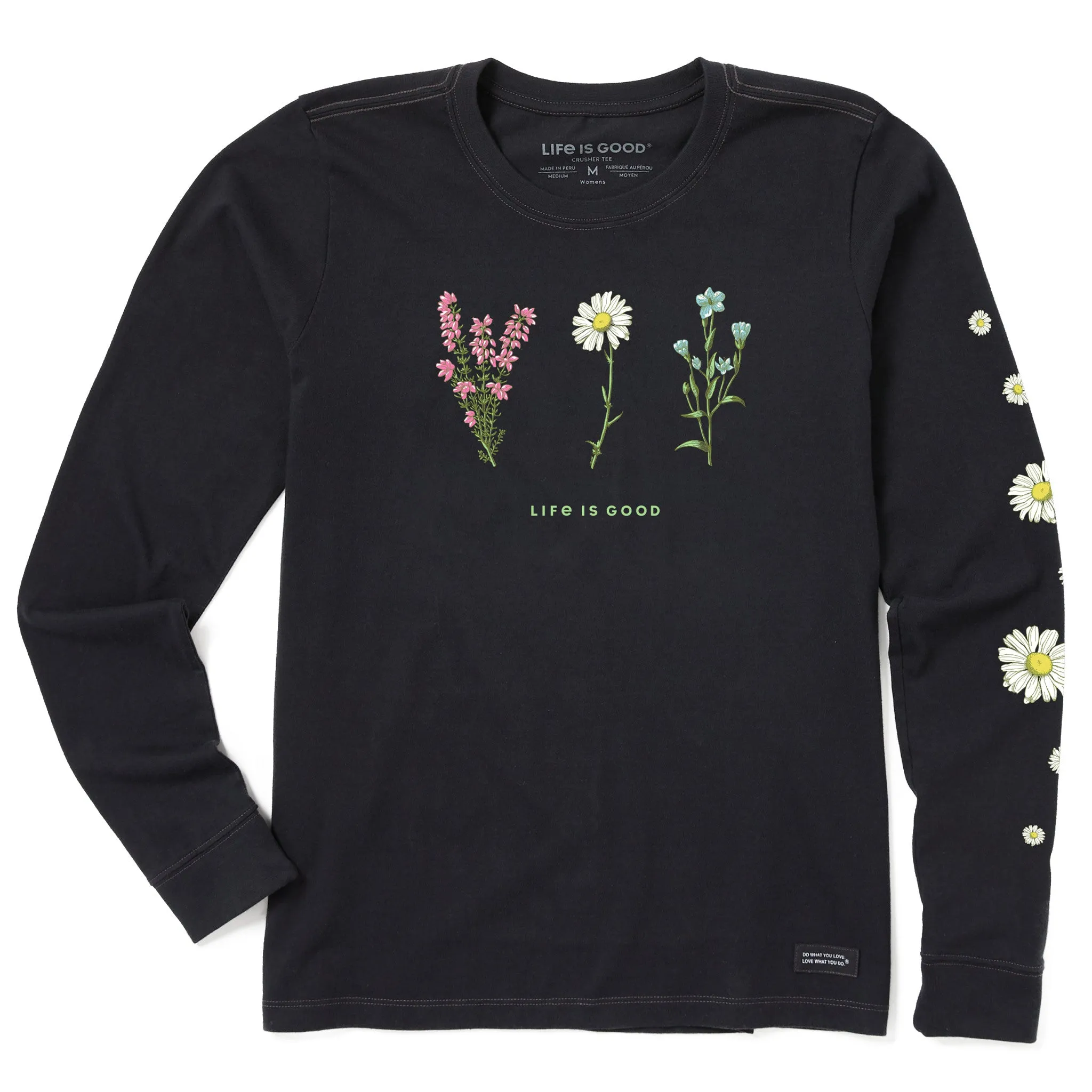Women's Detailed Wildflowers Long Sleeve Crusher Tee Life is Good
