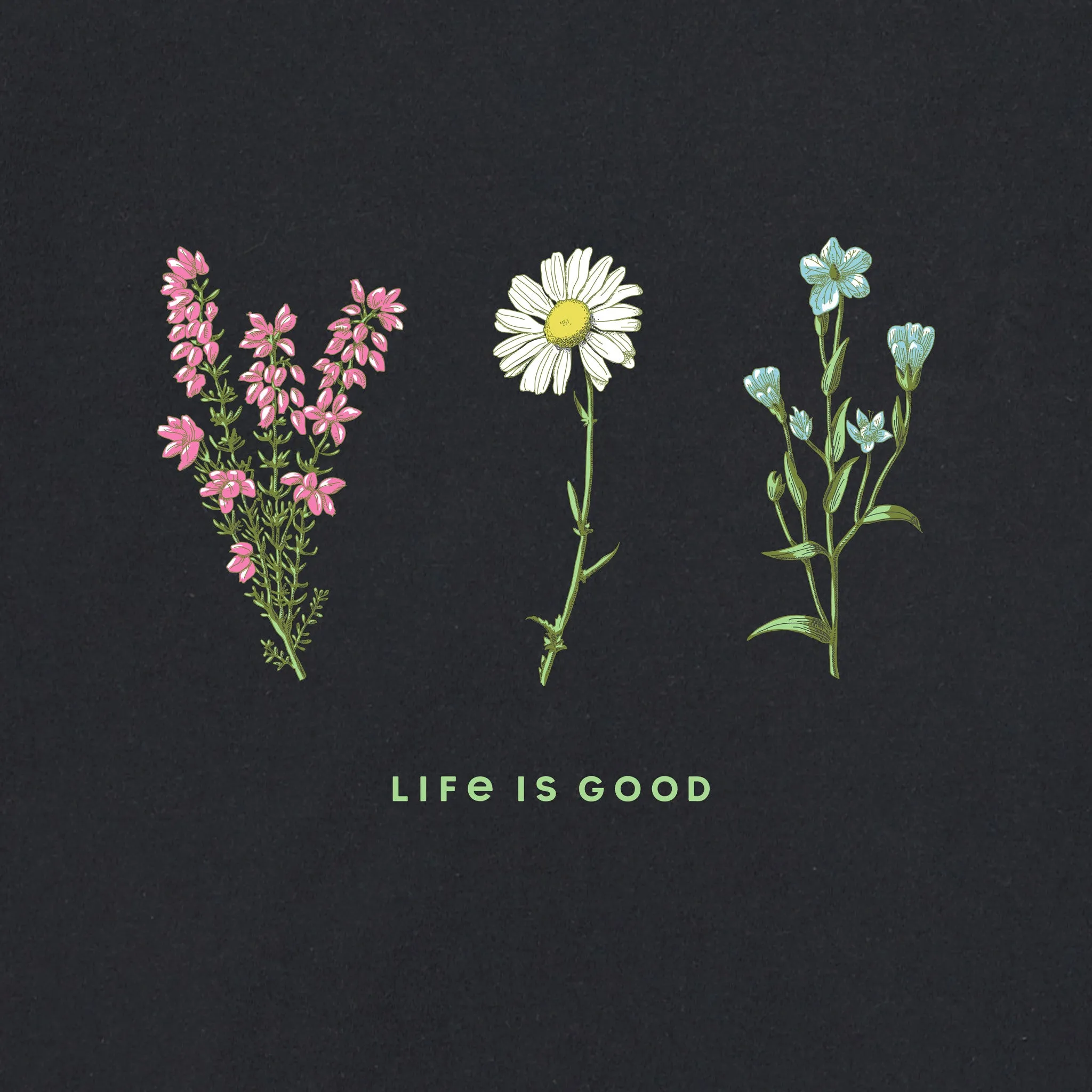 Women's Detailed Wildflowers Long Sleeve Crusher Tee Life is Good