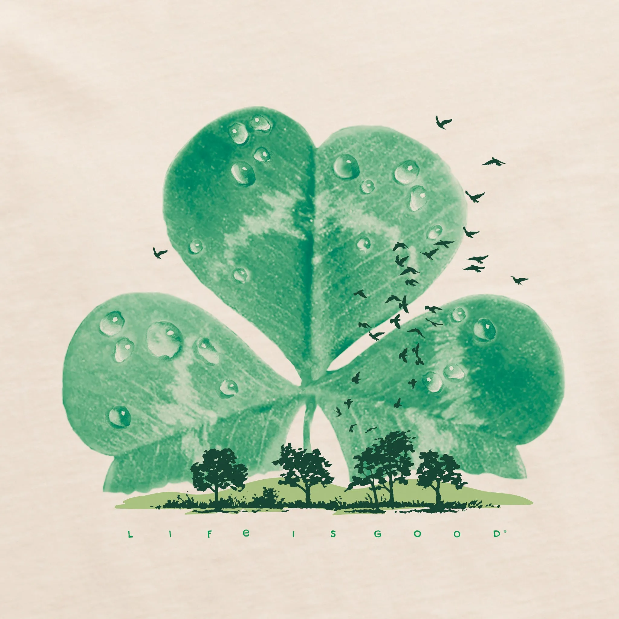 Women's Dewy Cloverscape Short Sleeve Crusher Tee Life is Good
