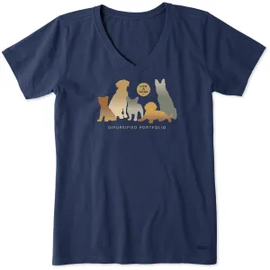 Women's Difursified Portfolio Short Sleeve Vee Life is Good