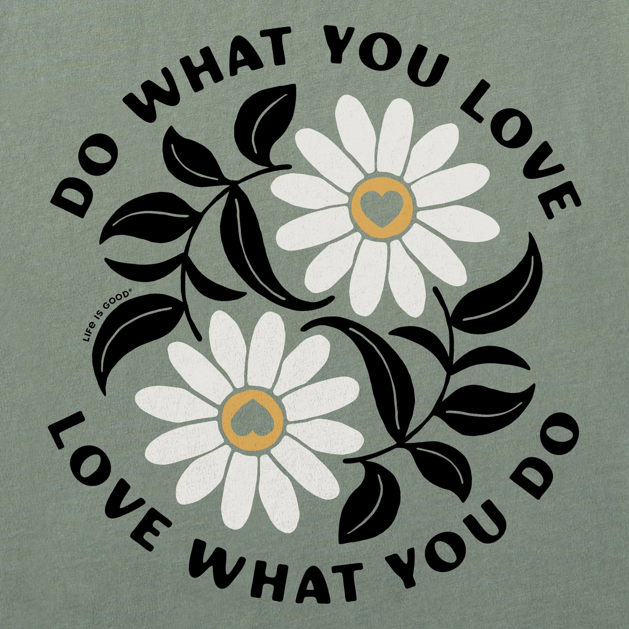 Women's Do What You Love Yin Yang Flowers Short Sleeve Crusher Boxy Tee Life is Good