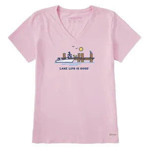 Women's Dock Lake Life is Good Short Sleeve Crusher Vee Life is Good