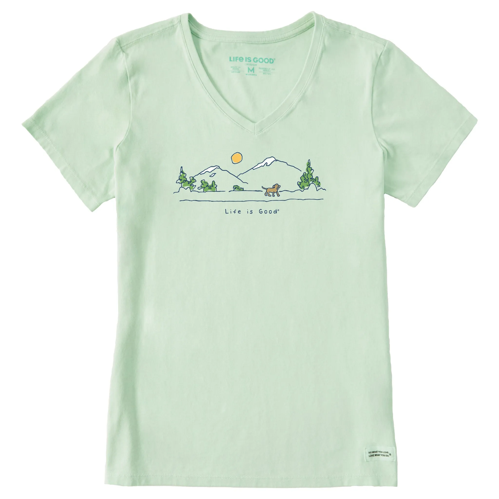 Women's Dog Vista Short Sleeve Crusher Vee Life is Good