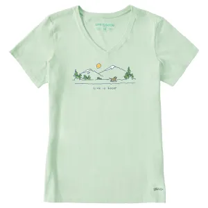 Women's Dog Vista Short Sleeve Crusher Vee Life is Good