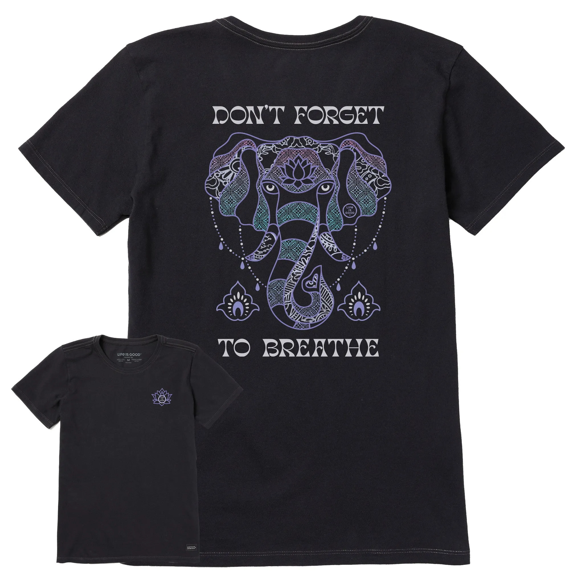 Women's Don't Forget to Breathe Elephant Short Sleeve Tee Life is Good