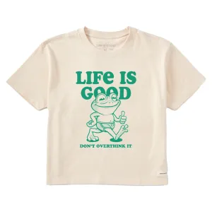 Women's Don't Overthink Frog Short Sleeve Crusher Boxy Tee Life is Good
