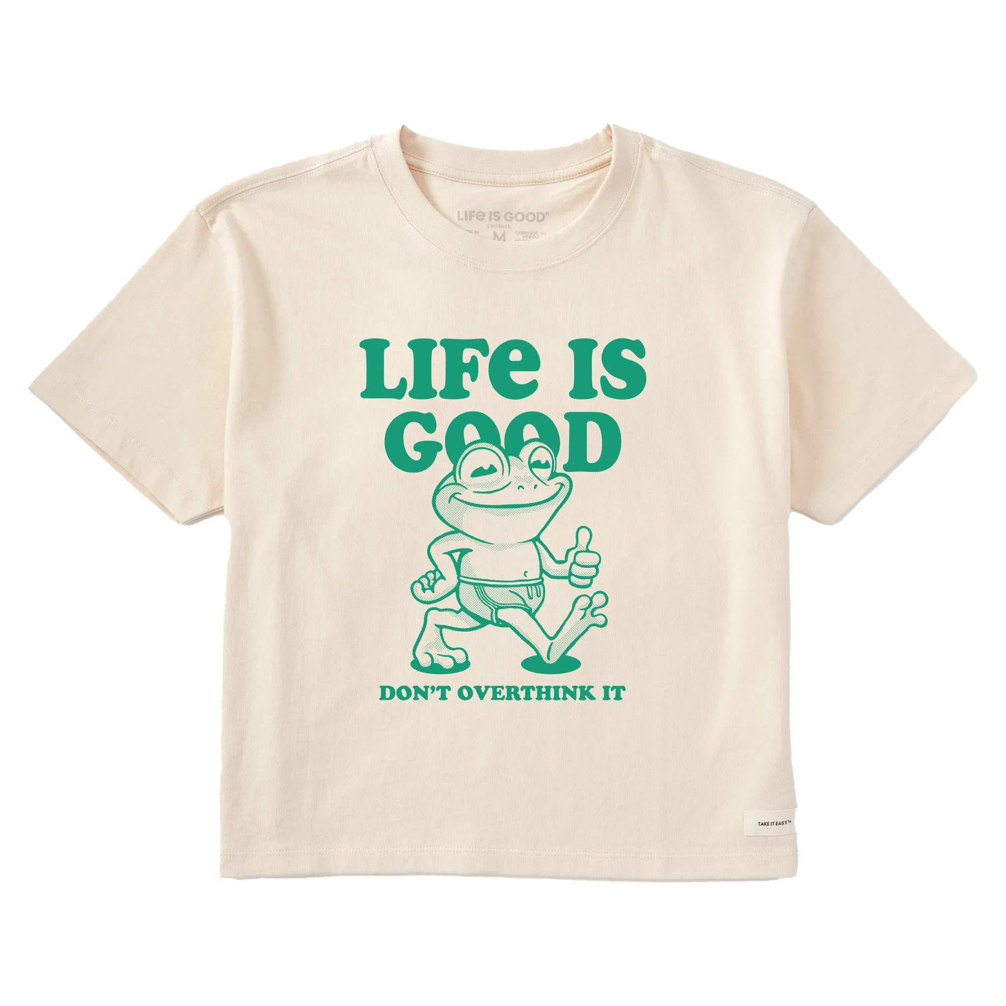 Women's Don't Overthink Frog Short Sleeve Crusher Boxy Tee Life is Good