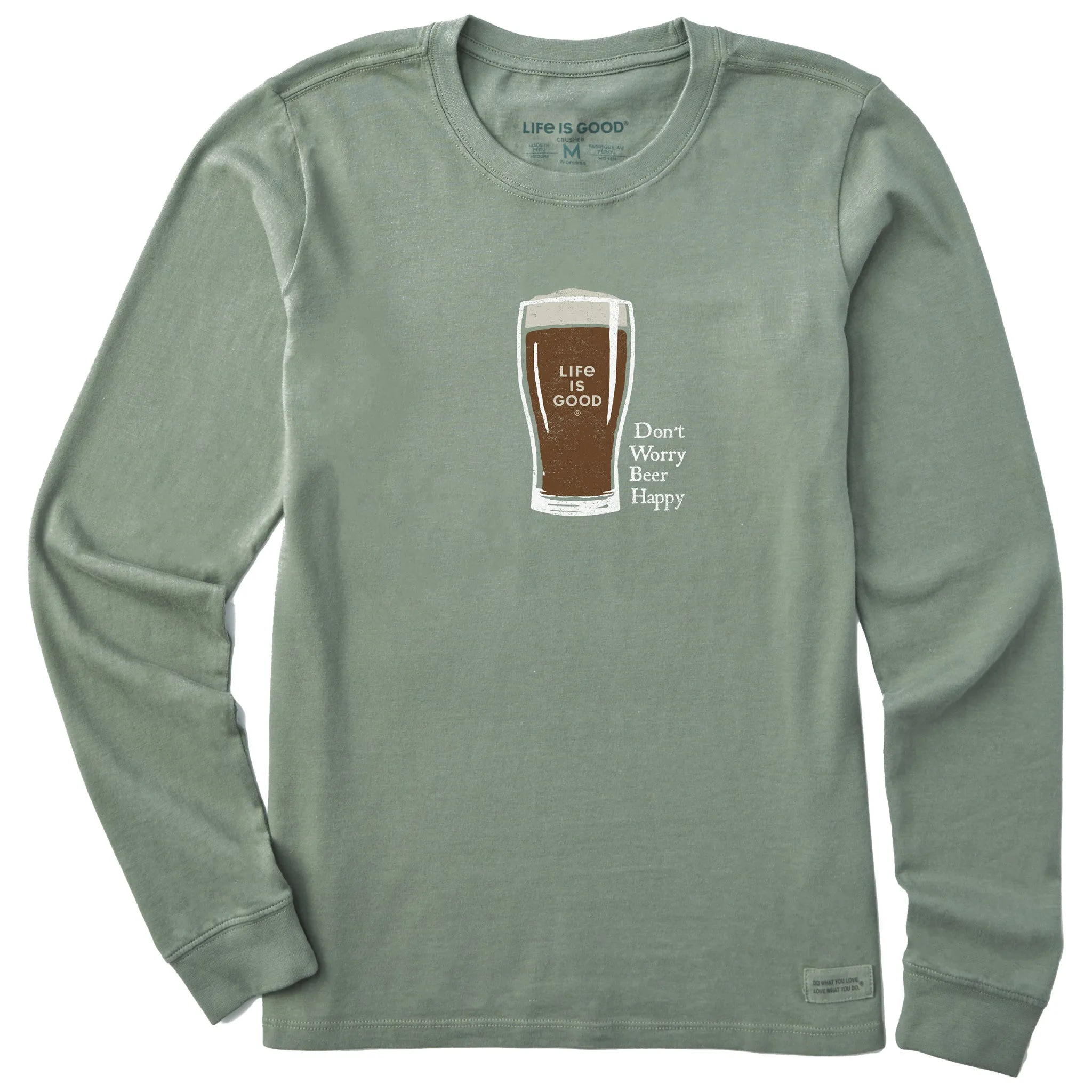 Women's Don't Worry Beer Happy Long Sleeve Crusher Tee Life is Good