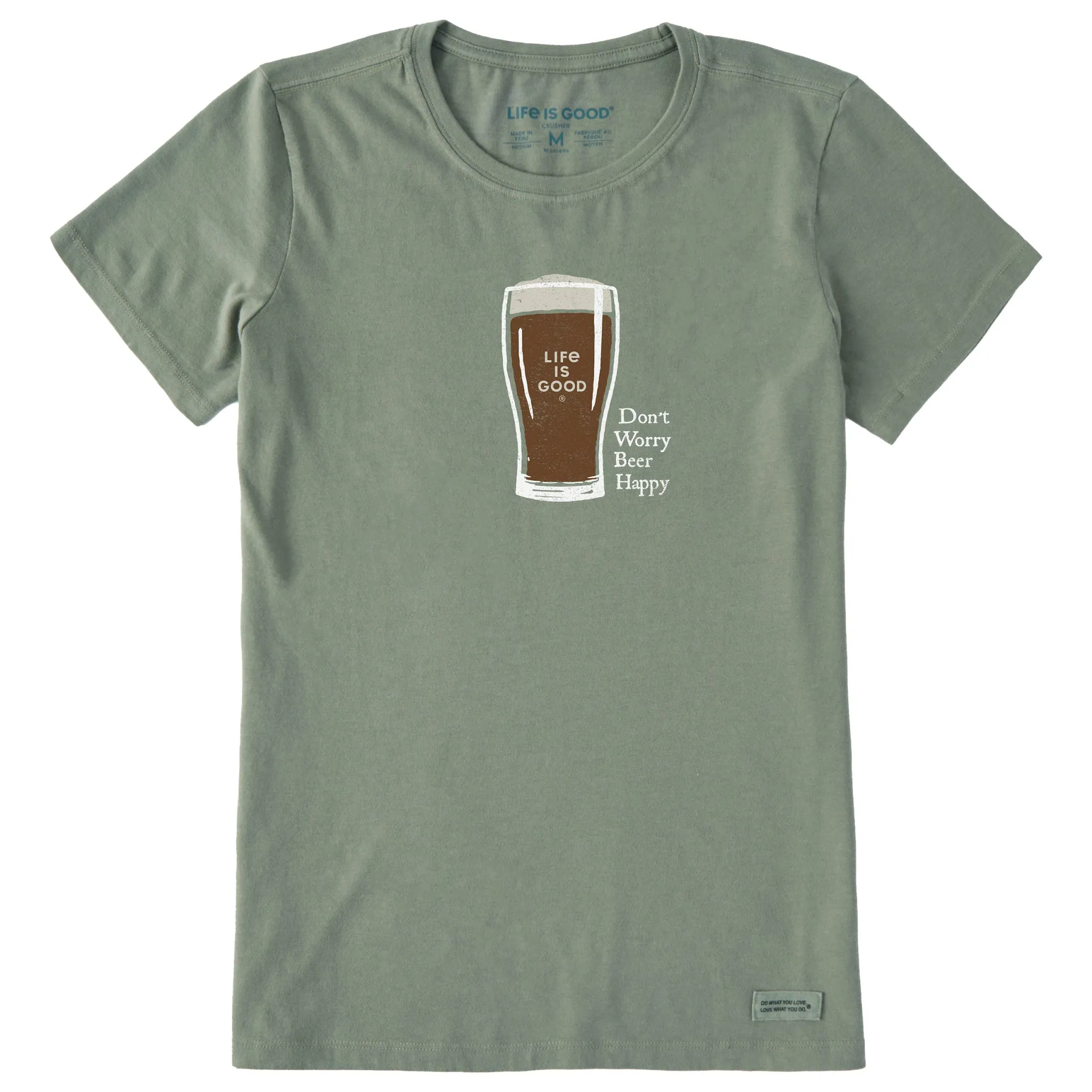 Women's Don't Worry Beer Happy Short Sleeve Crusher Tee Life is Good