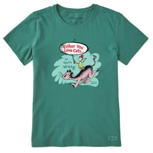Women's Dr. Seuss Cat Love Short Sleeve Crusher Tee Life is Good