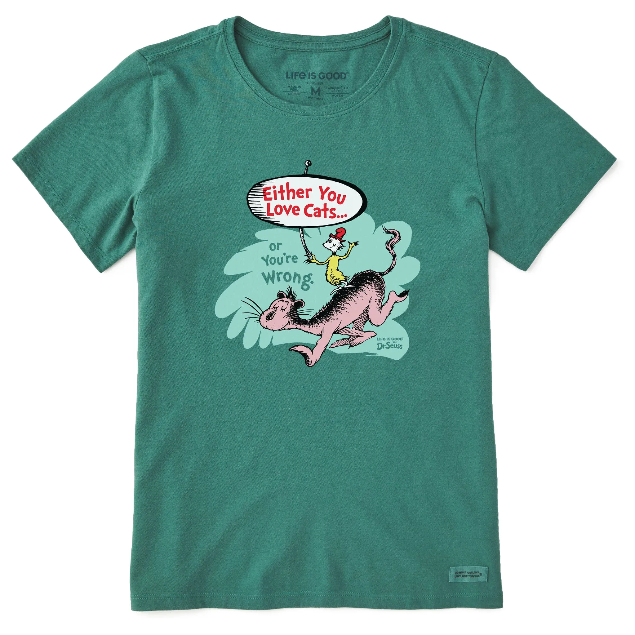 Women's Dr. Seuss Cat Love Short Sleeve Crusher Tee Life is Good