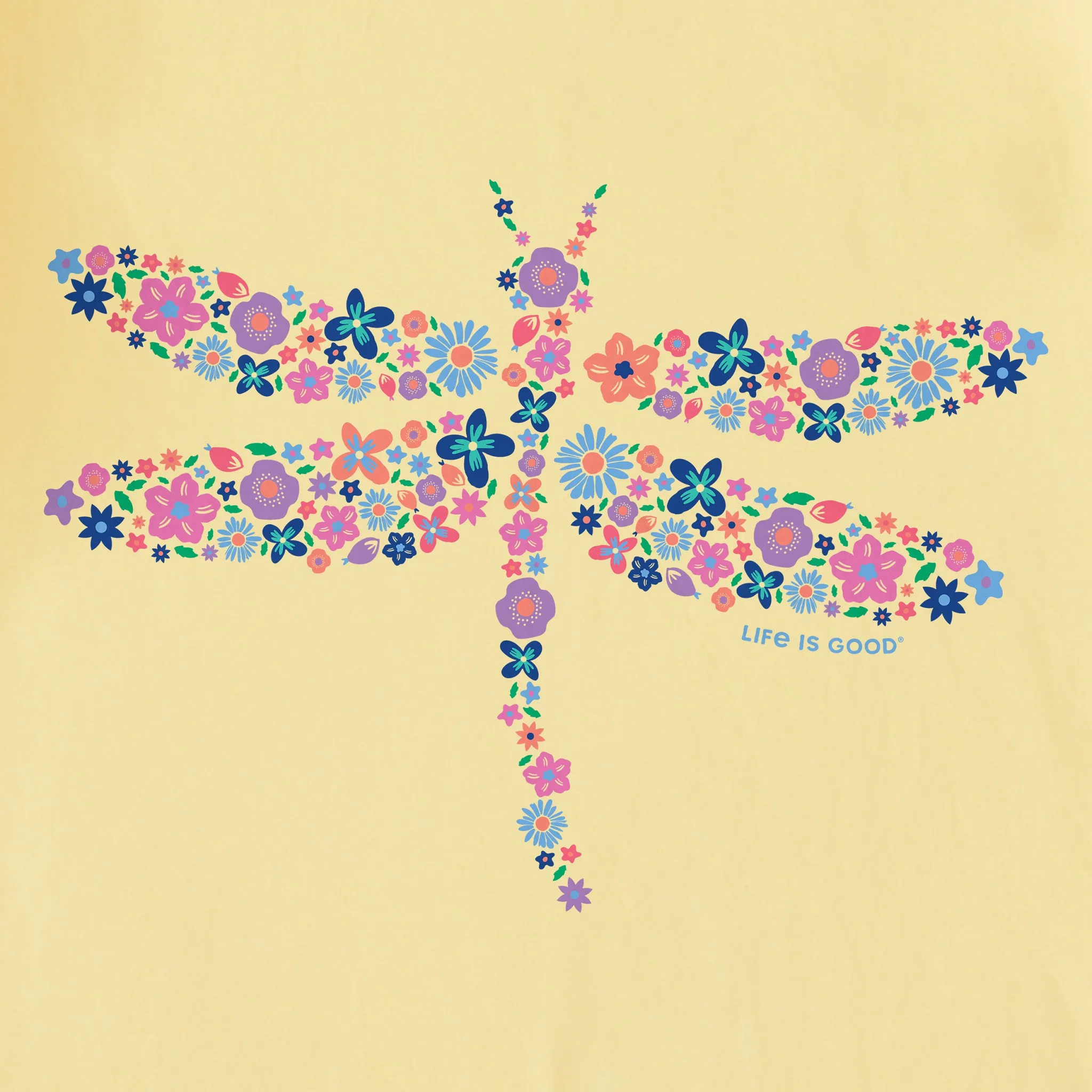 Women's Dragonfly Flowers Crusher Tank Life is Good