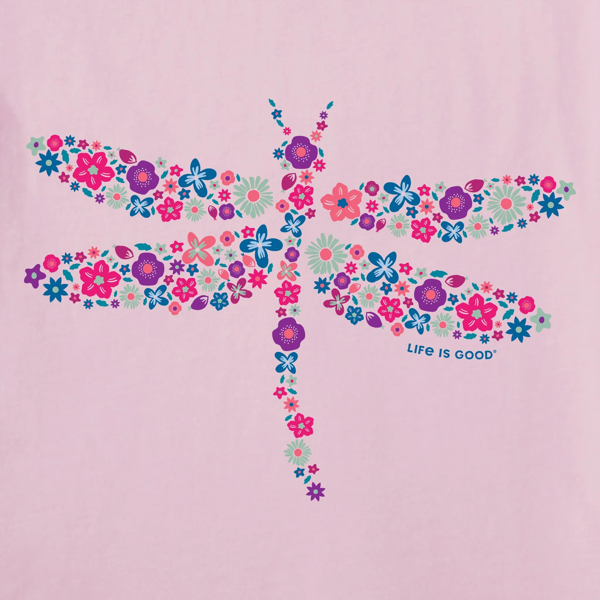 Women's Dragonfly Flowers Crusher Tank Life is Good