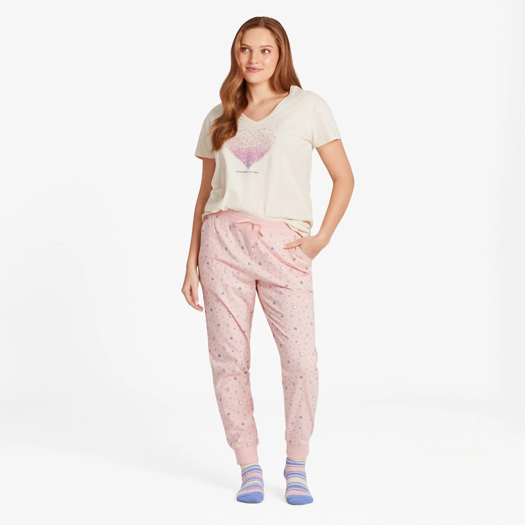 Women's Dragonfly Flowers Lightweight Sleep Tee Life is Good