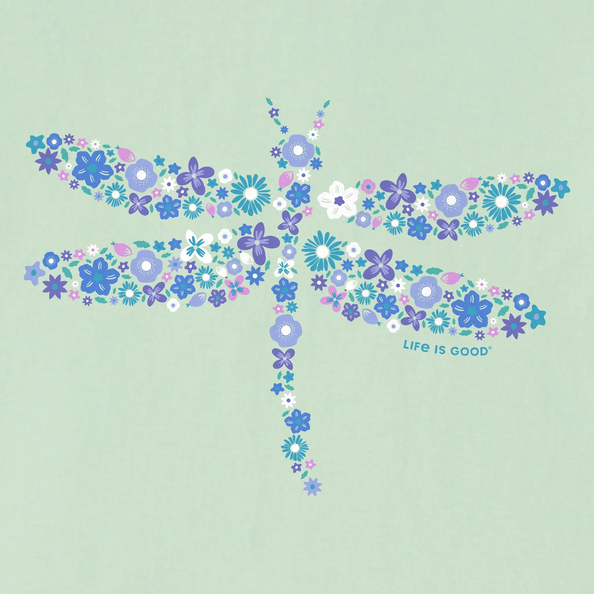 Women's Dragonfly Flowers Simply True Fleece Hoodie Life is Good