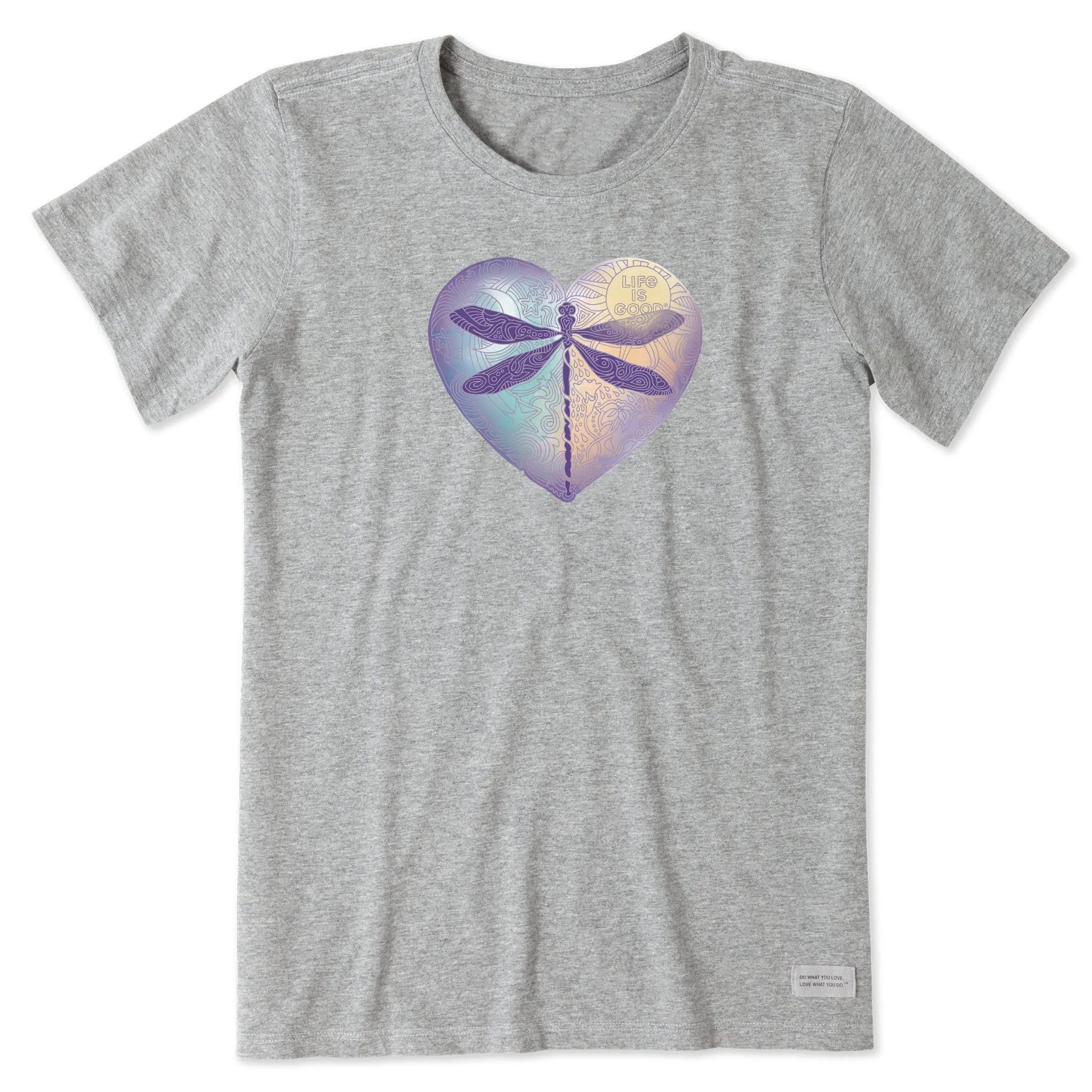 Women's Dragonfly Heart Short Sleeve Tee Life is Good