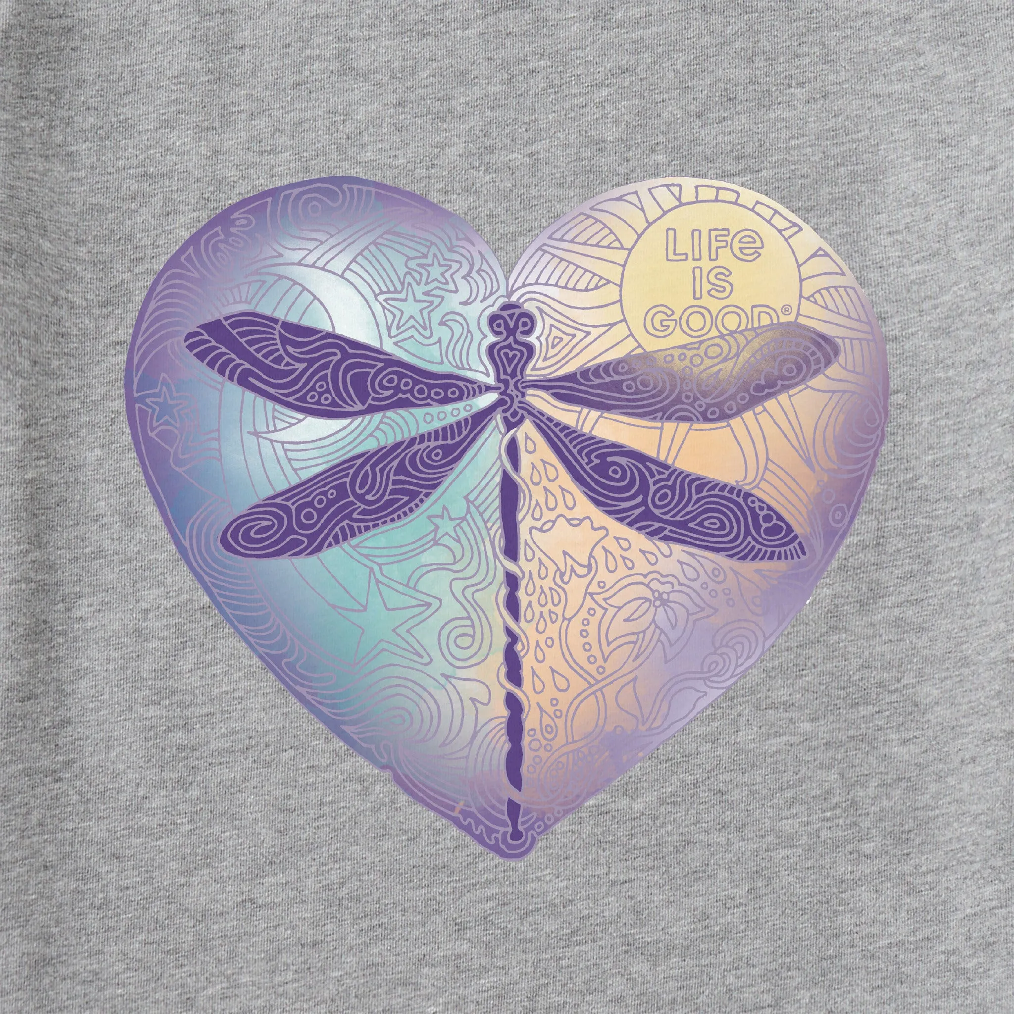 Women's Dragonfly Heart Short Sleeve Tee Life is Good