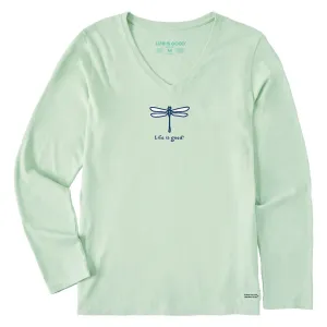 Women's Dragonfly Long Sleeve Crusher Vee Life is Good