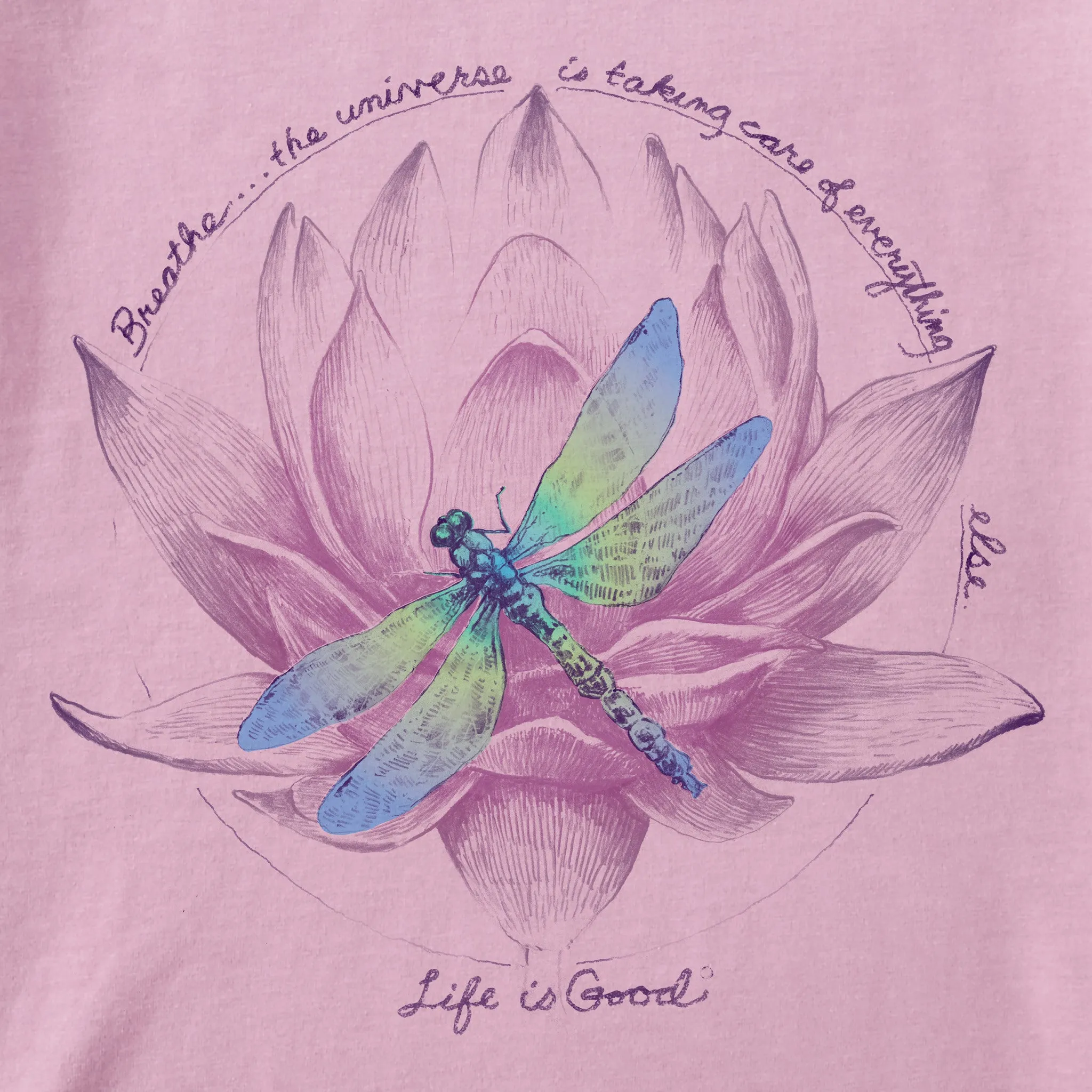 Women's Dragonfly Lotus Breathe Crusher Tank Life is Good