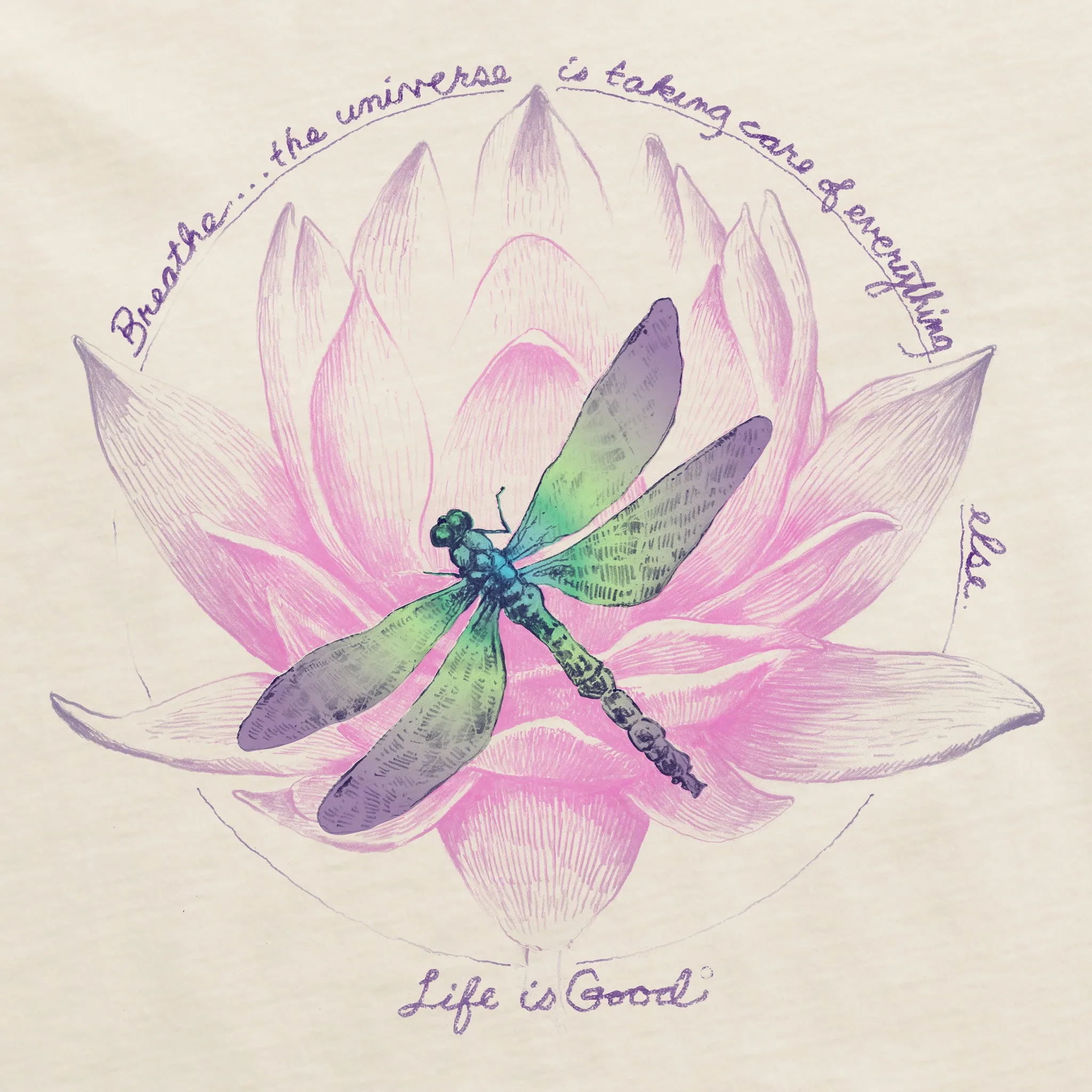 Women's Dragonfly Lotus Breathe Crusher Tank Life is Good