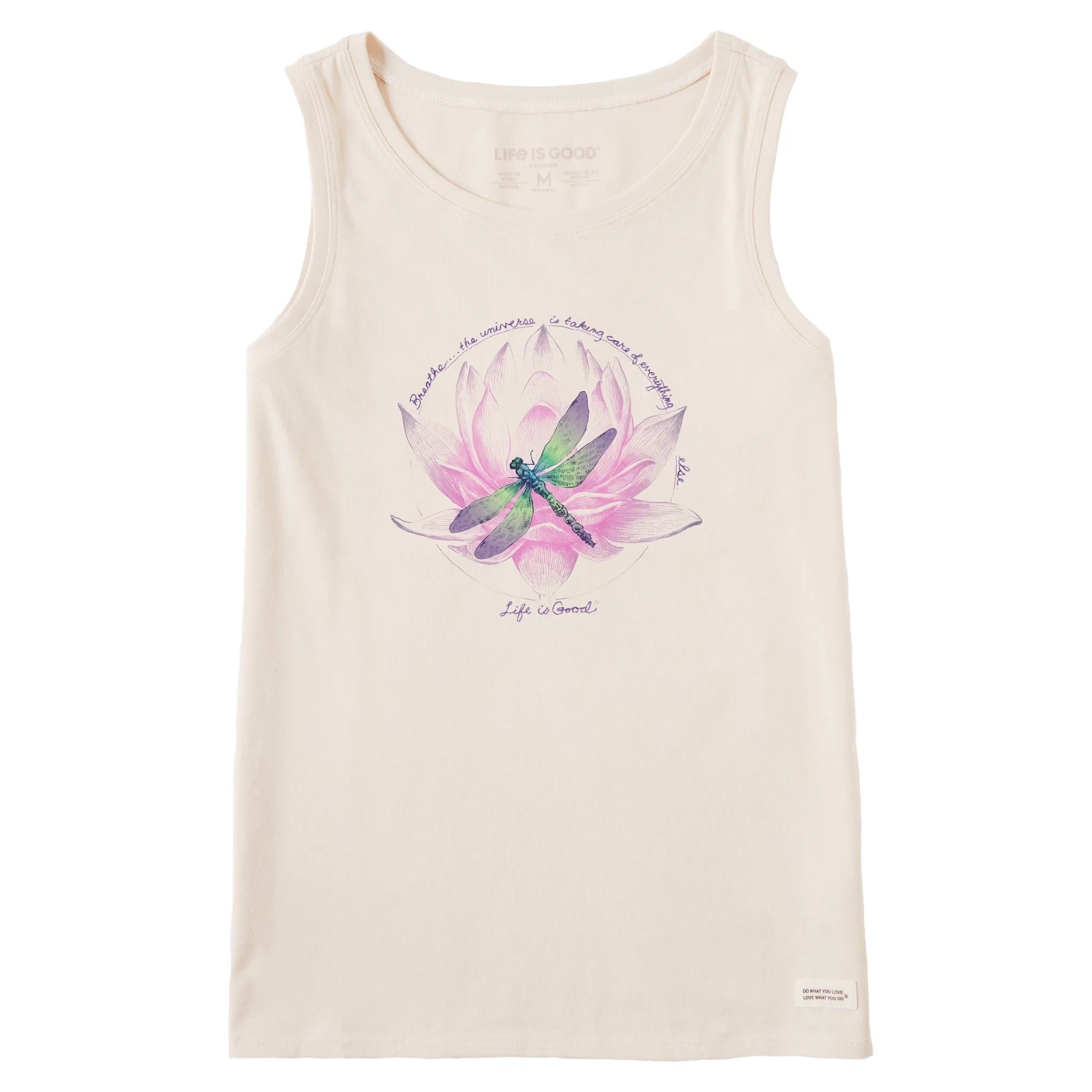 Women's Dragonfly Lotus Breathe Crusher Tank Life is Good