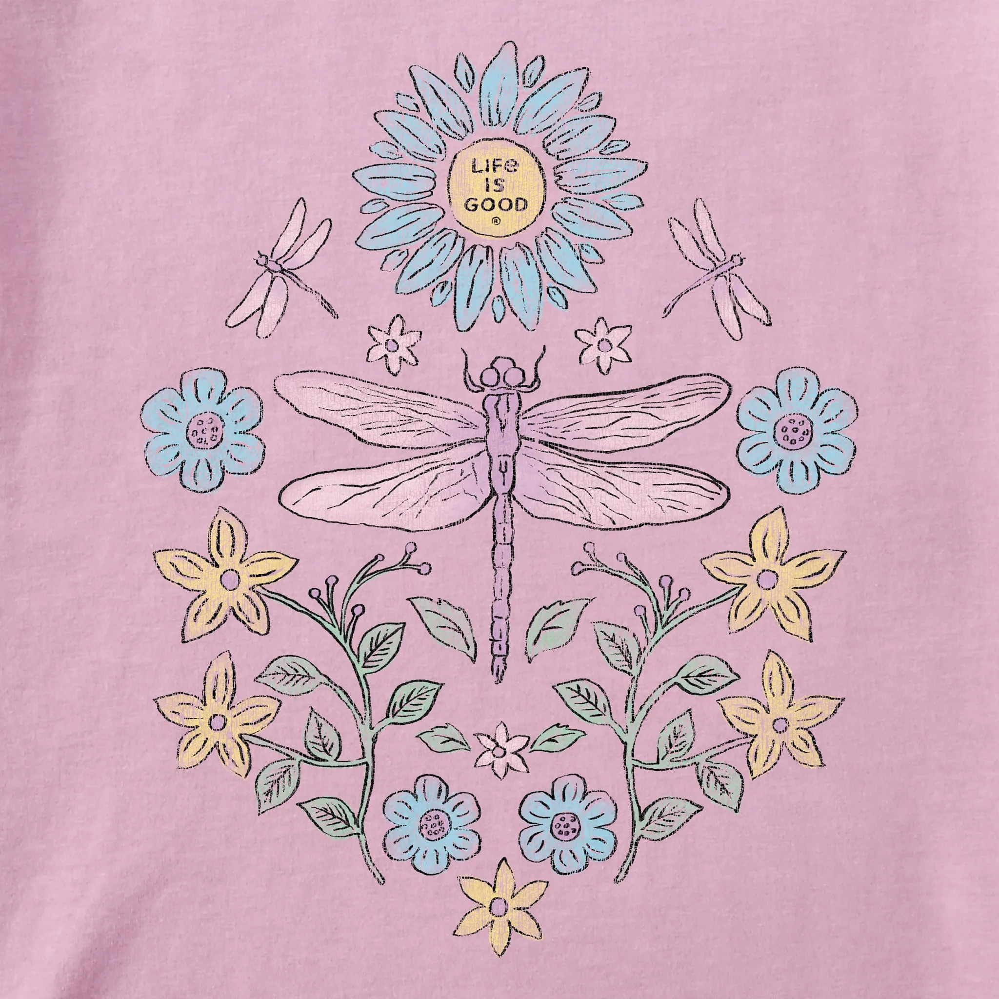 Women's Dragonfly Mirror Crusher Tank Life is Good