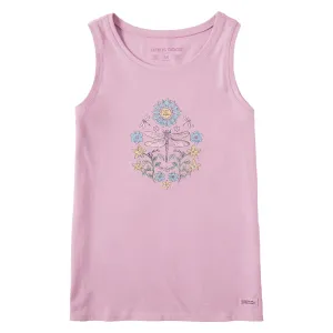Women's Dragonfly Mirror Crusher Tank Life is Good