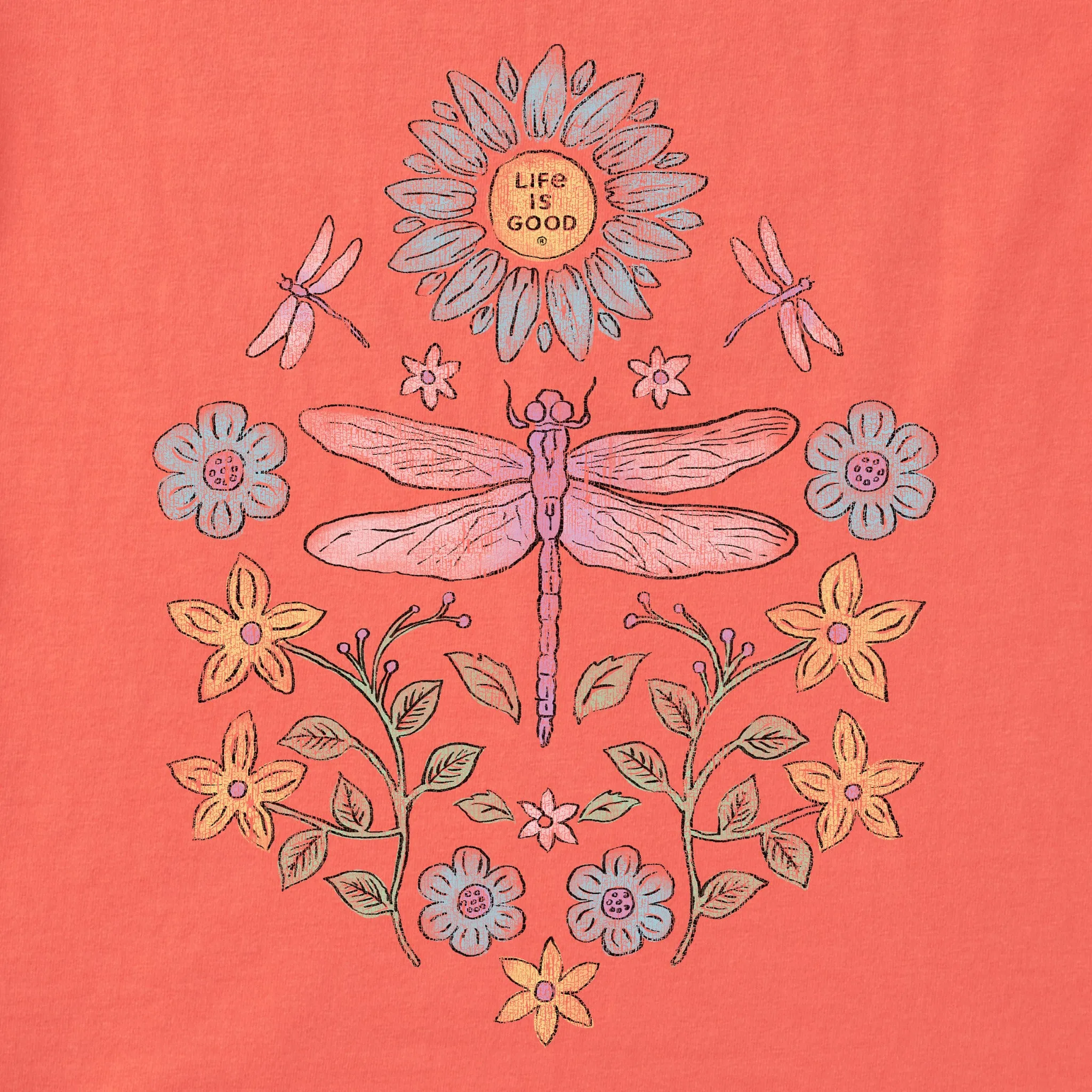 Women's Dragonfly Mirror Short Sleeve Crusher Tee Life is Good