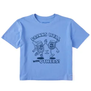 Women's Drinks Well With Others Mascot Short Sleeve Crusher Boxy Tee Life is Good