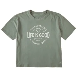 Women's DWYL Heart Short Sleeve Crusher Boxy Tee Life is Good