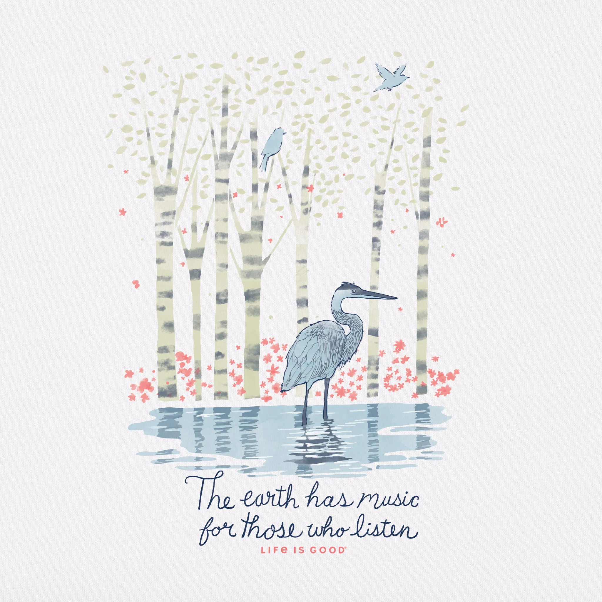 Women's Earth Has Music Heron Short Sleeve Tee Life is Good