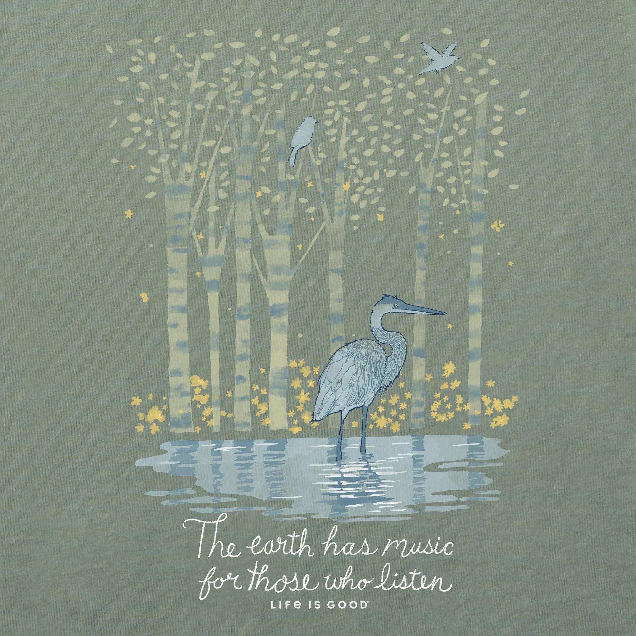 Women's Earth Has Music Heron Short Sleeve Tee Life is Good