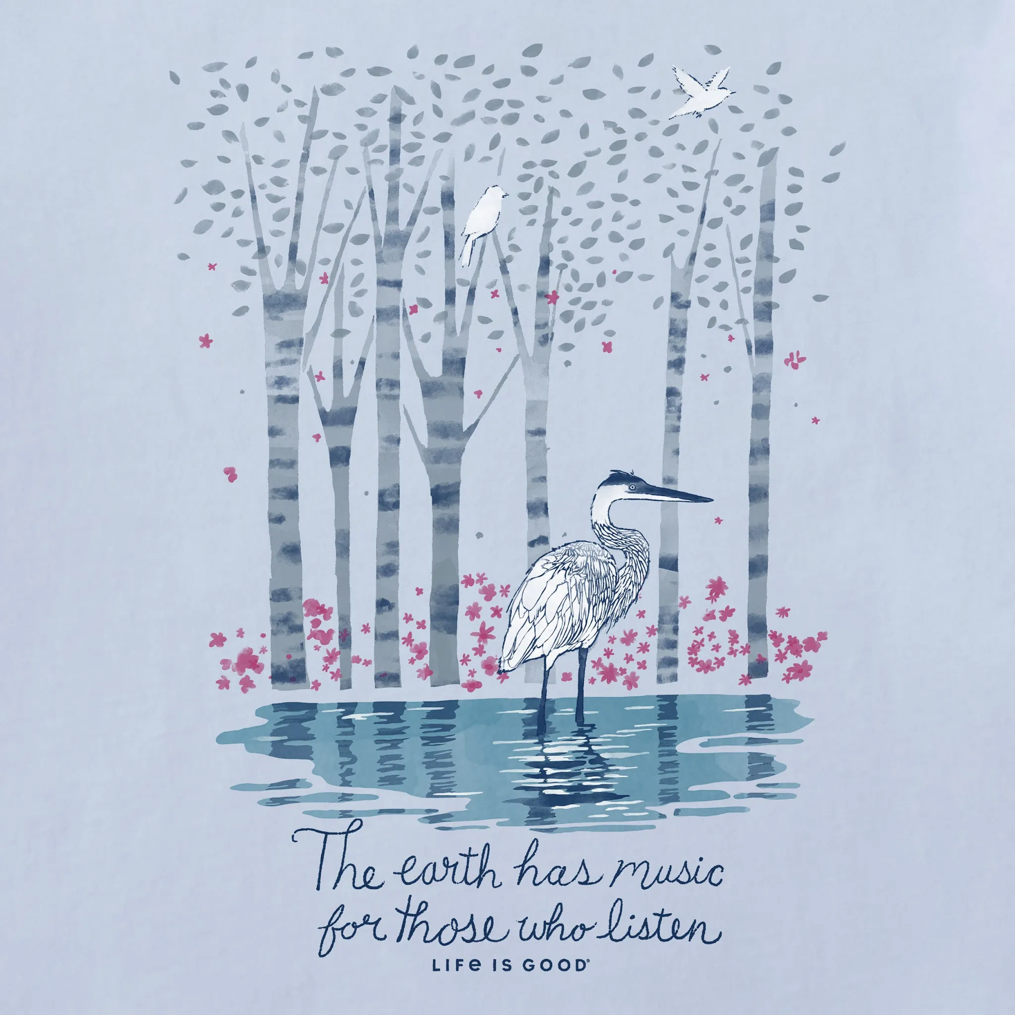 Women's Earth Has Music Heron Short Sleeve Tee Life is Good