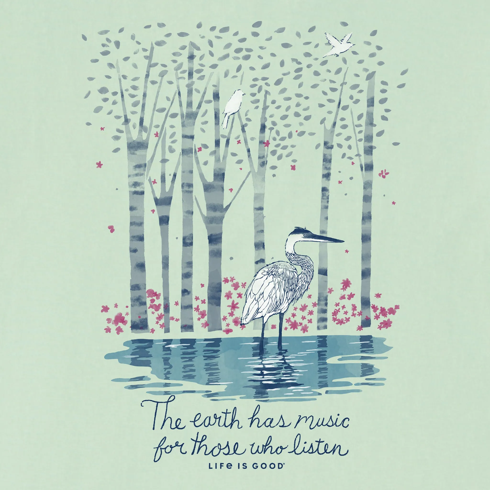Women's Earth Has Music Heron Short Sleeve Tee Life is Good