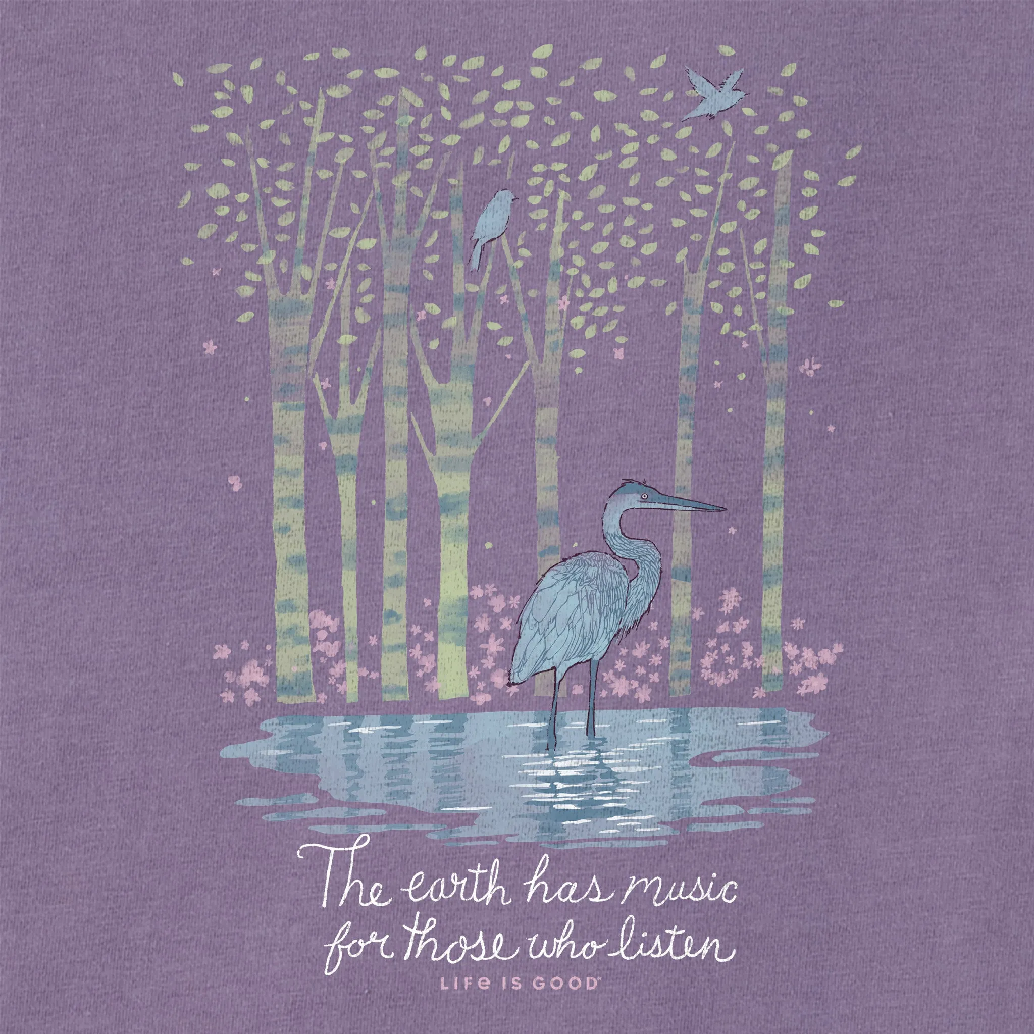 Women's Earth Has Music Heron Short Sleeve Tee Life is Good