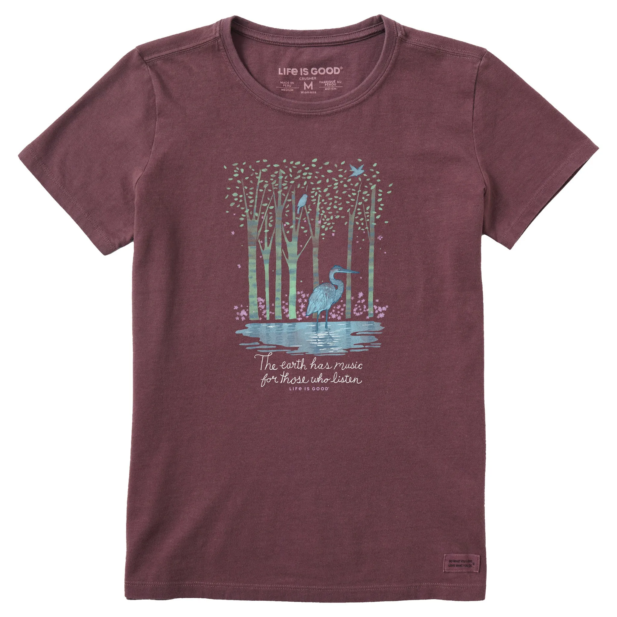 Women's Earth Has Music Heron Short Sleeve Tee Life is Good