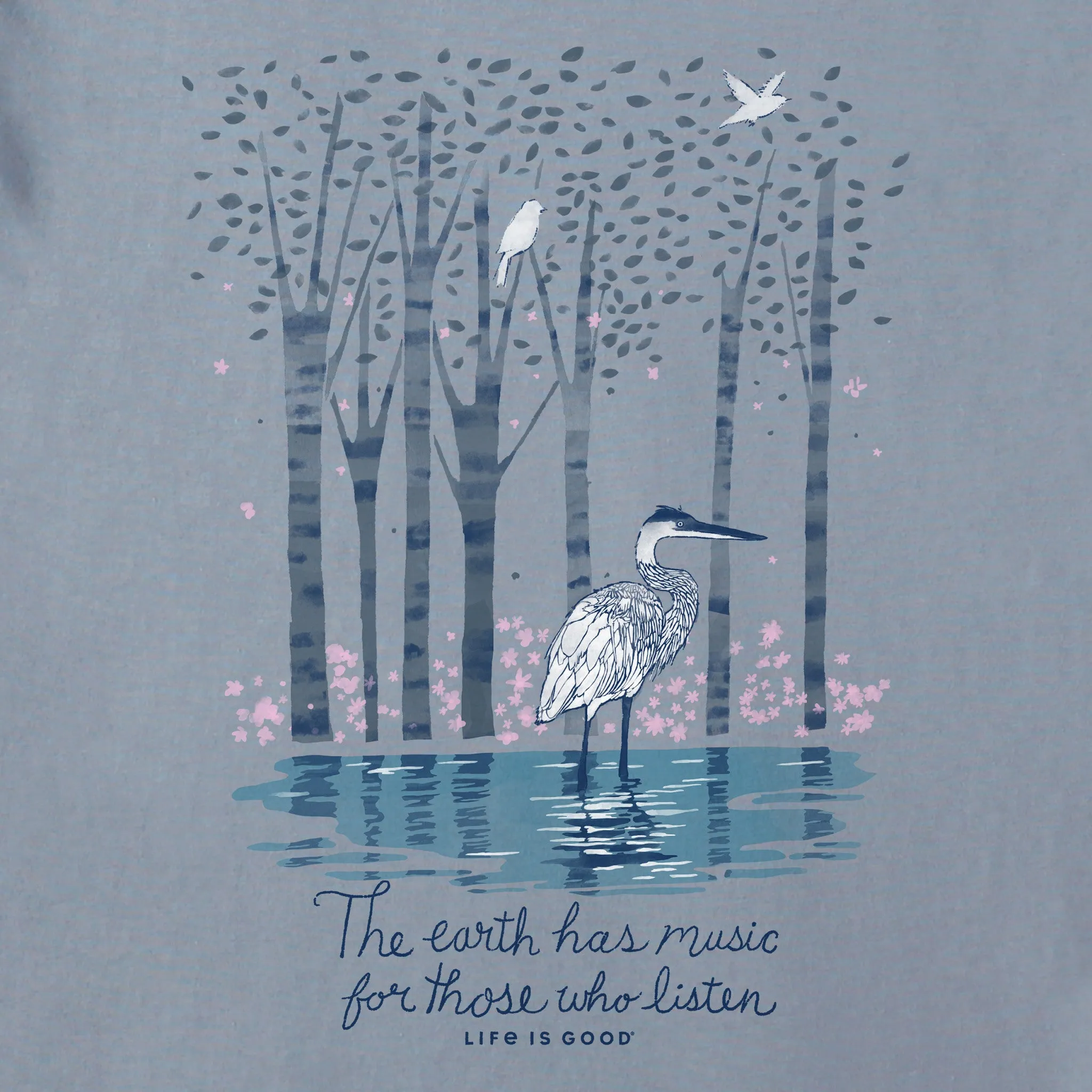 Women's Earth Has Music Heron Short Sleeve Tee Life is Good