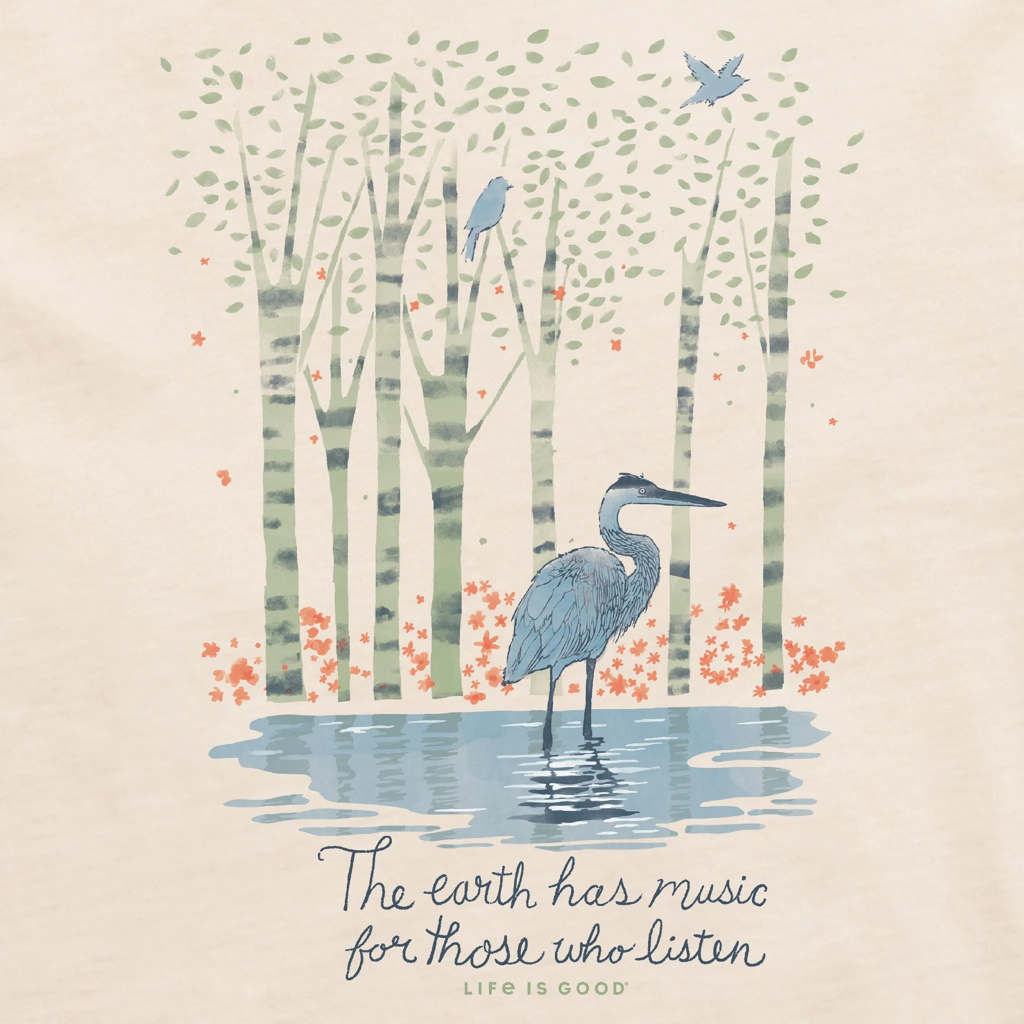 Women's Earth Has Music Heron Short Sleeve Tee Life is Good
