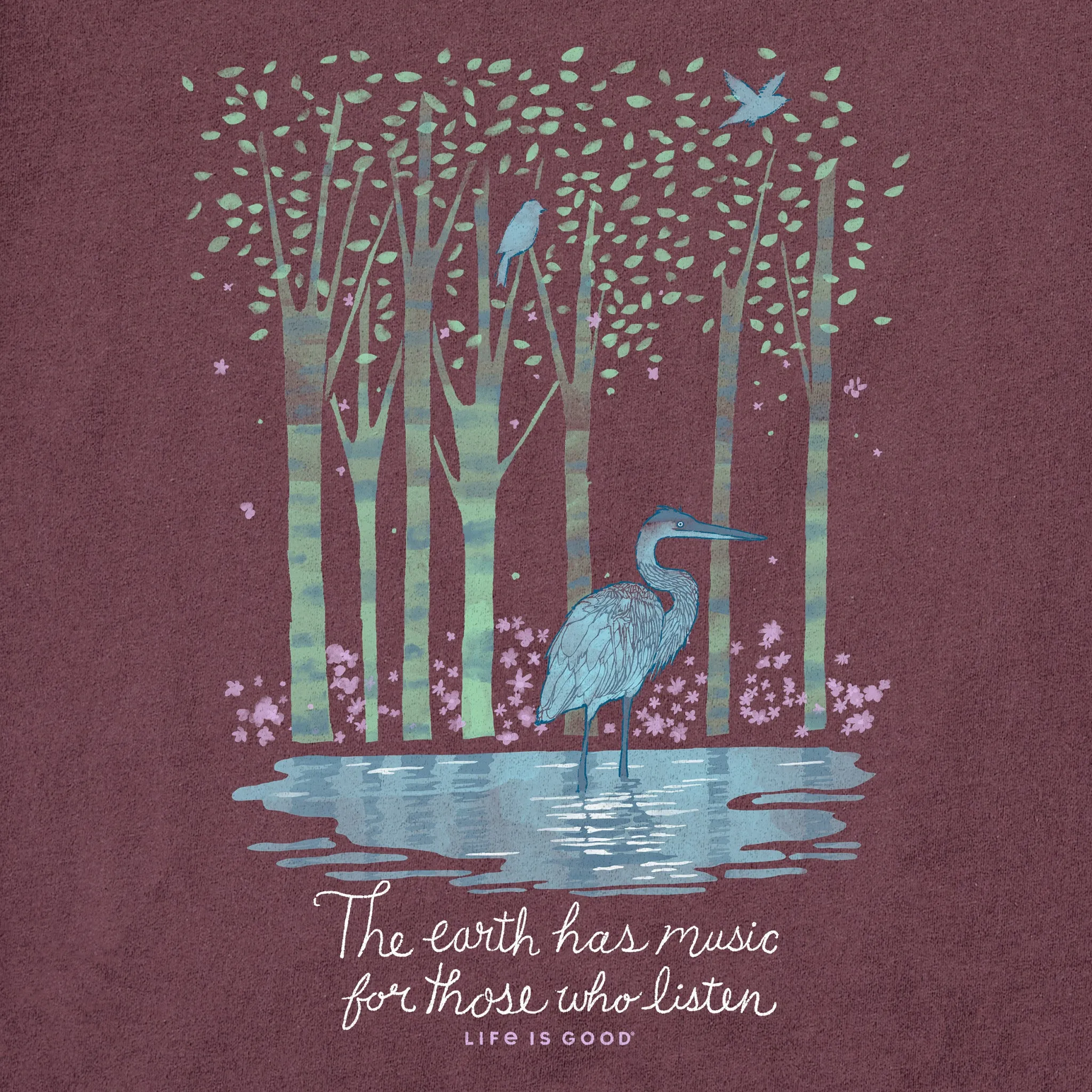 Women's Earth Has Music Heron Short Sleeve Tee Life is Good