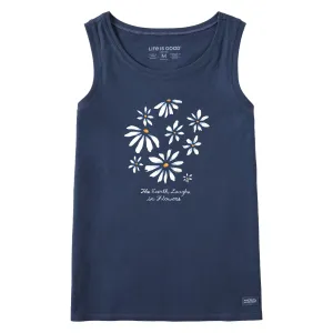 Women's Earth Laughs Daisies Crusher Tank Life is Good