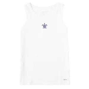 Women's Embroidered Beachy Turtle Crusher Tank Life is Good