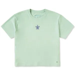 Women's Embroidered Beachy Turtle Short Sleeve Crusher Boxy Tee Life is Good