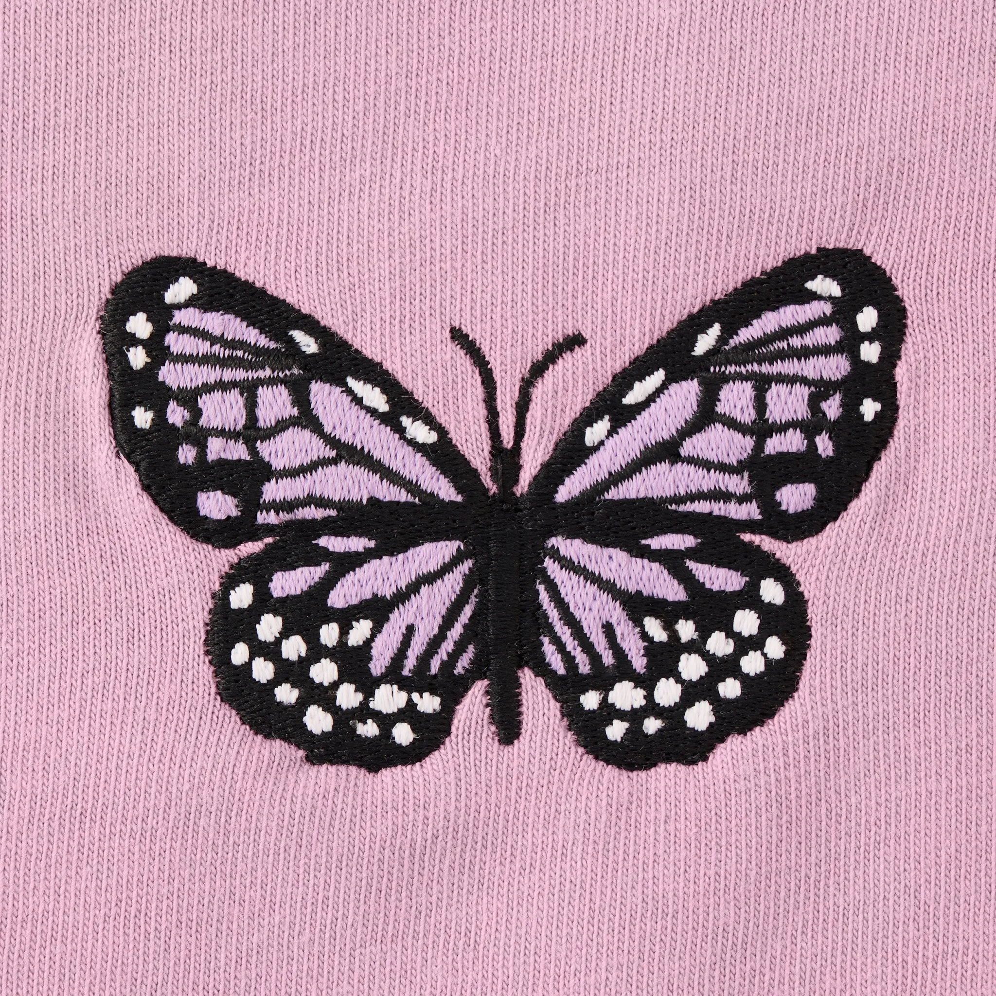 Women's Embroidered Butterfly Long Sleeve Crusher Boxy Tee Life is Good