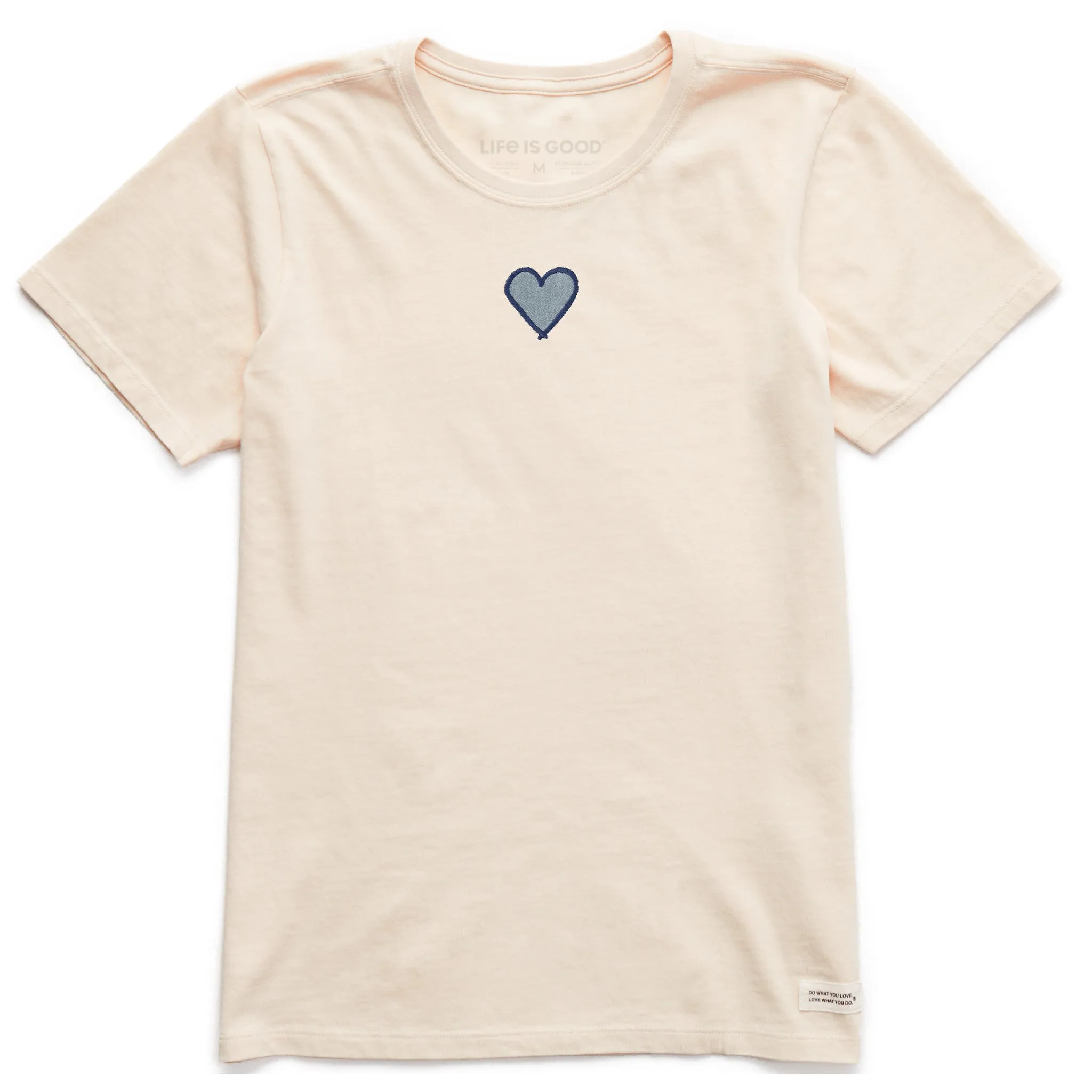 Women's Embroidered Heart Short Sleeve Crusher Tee Life is Good
