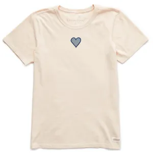 Women's Embroidered Heart Short Sleeve Crusher Tee Life is Good
