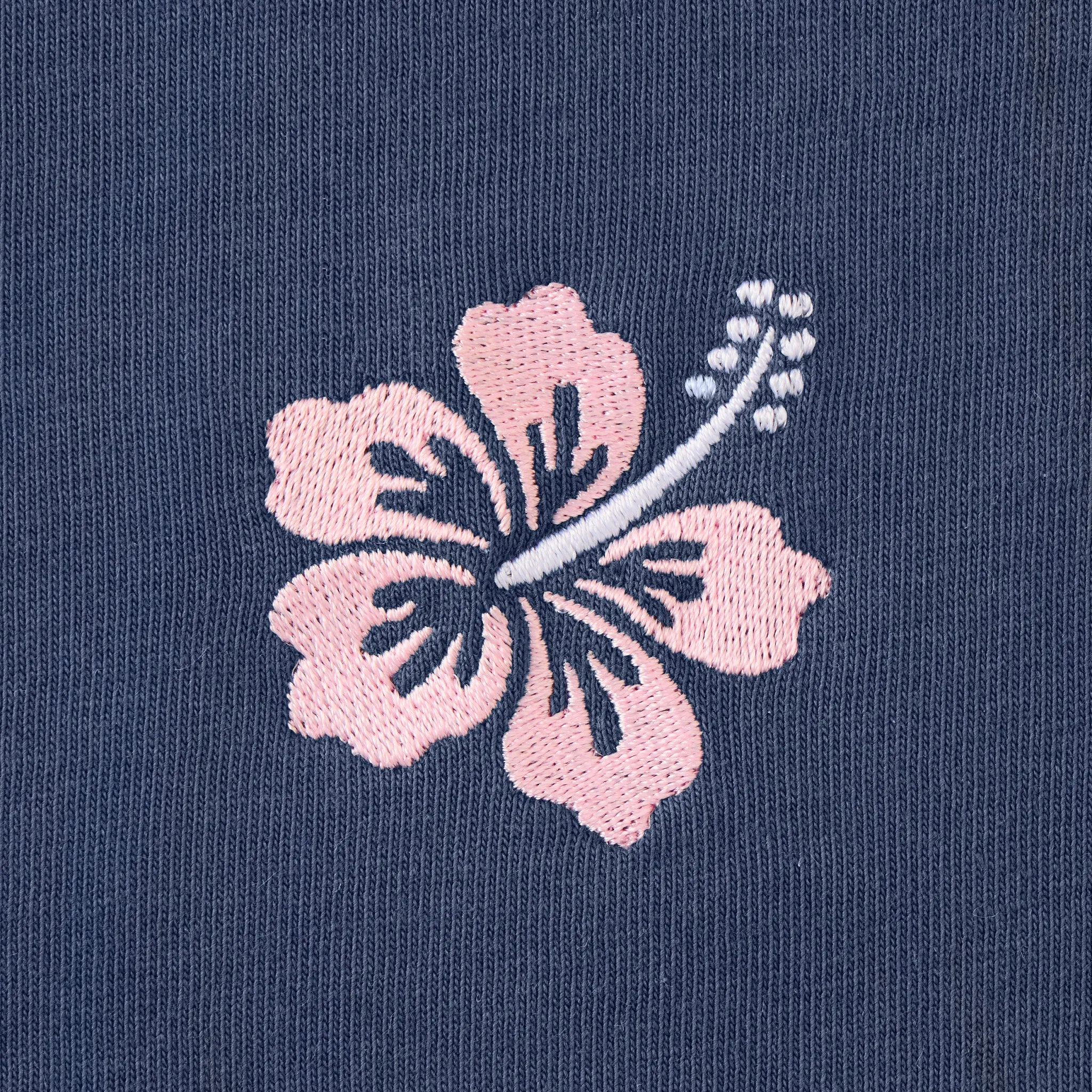 Women's Embroidered Hibiscus Long Sleeve Crusher Tee Life is Good