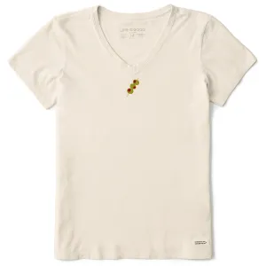Women's Embroidered Olives Short Sleeve Crusher Vee Life is Good