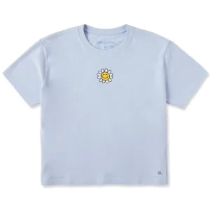 Women's Embroidered Smile Daisy Short Sleeve Crusher Boxy Tee Life is Good