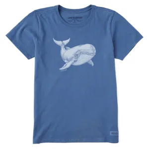 Women's Engraved Whale Short Sleeve Tee Life is Good